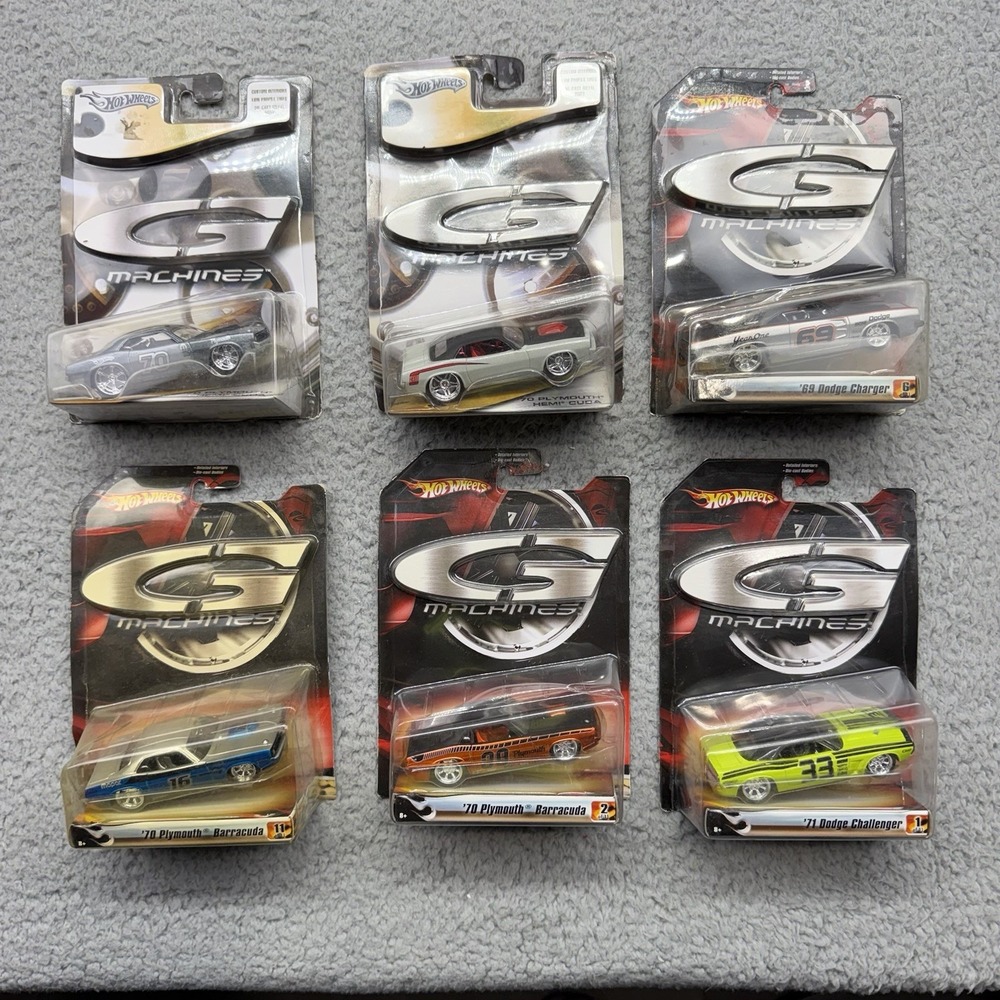 Hot Wheels G Machines 1:50 J2717 Diecast Lot Barracuda Cuda Charger Challenger